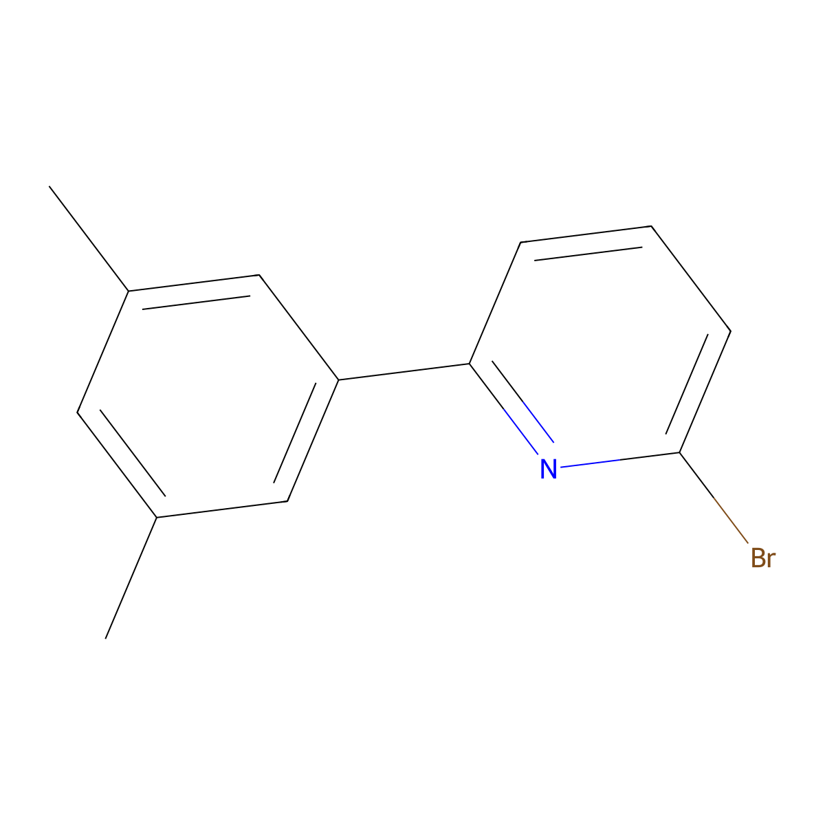 2-Bromo-6-(3,5-dimethylphenyl)pyridine molecular structure, CAS 1184955-34-7