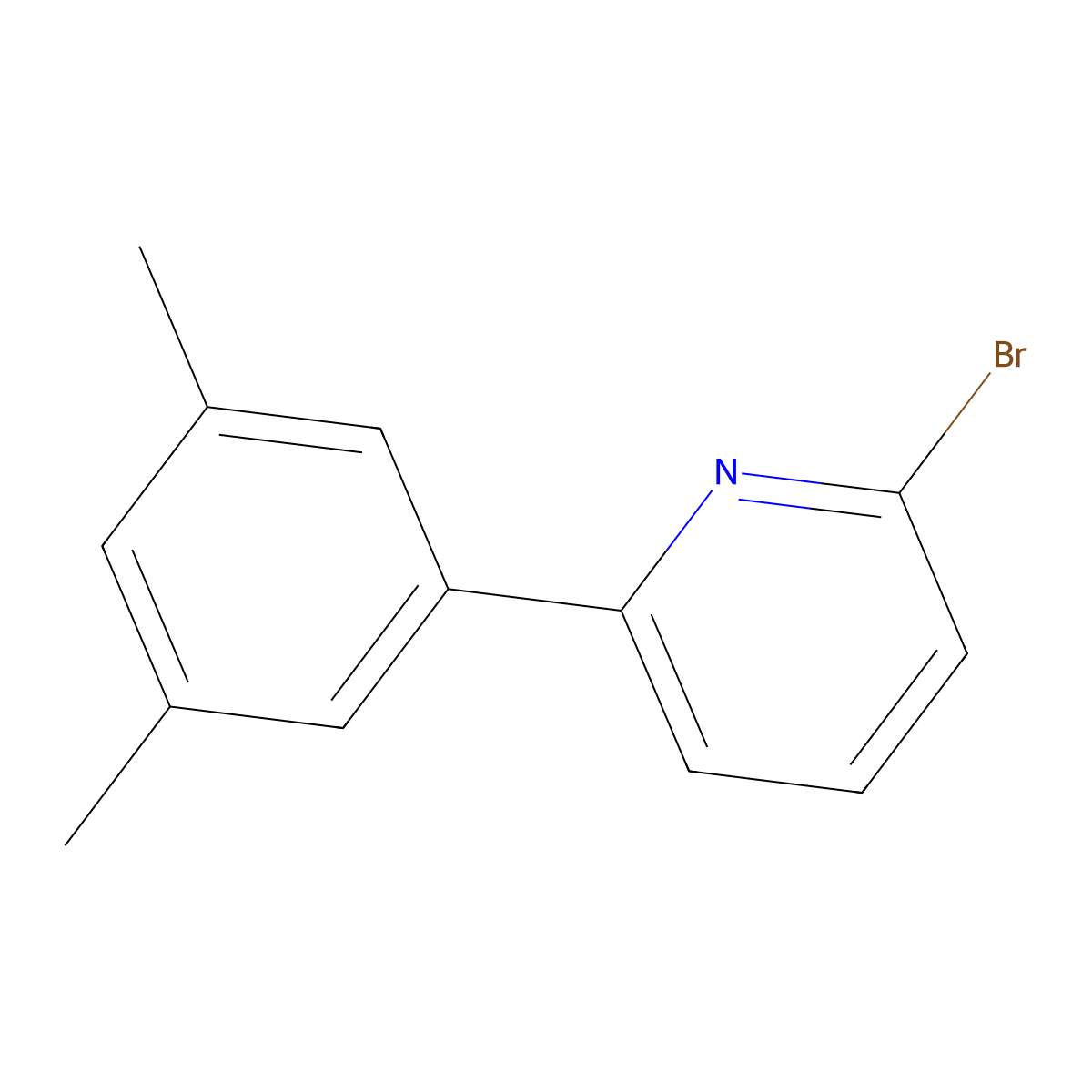 2-Bromo-6-(3,5-dimethylphenyl)pyridine molecular structure, CAS 1184955-34-7