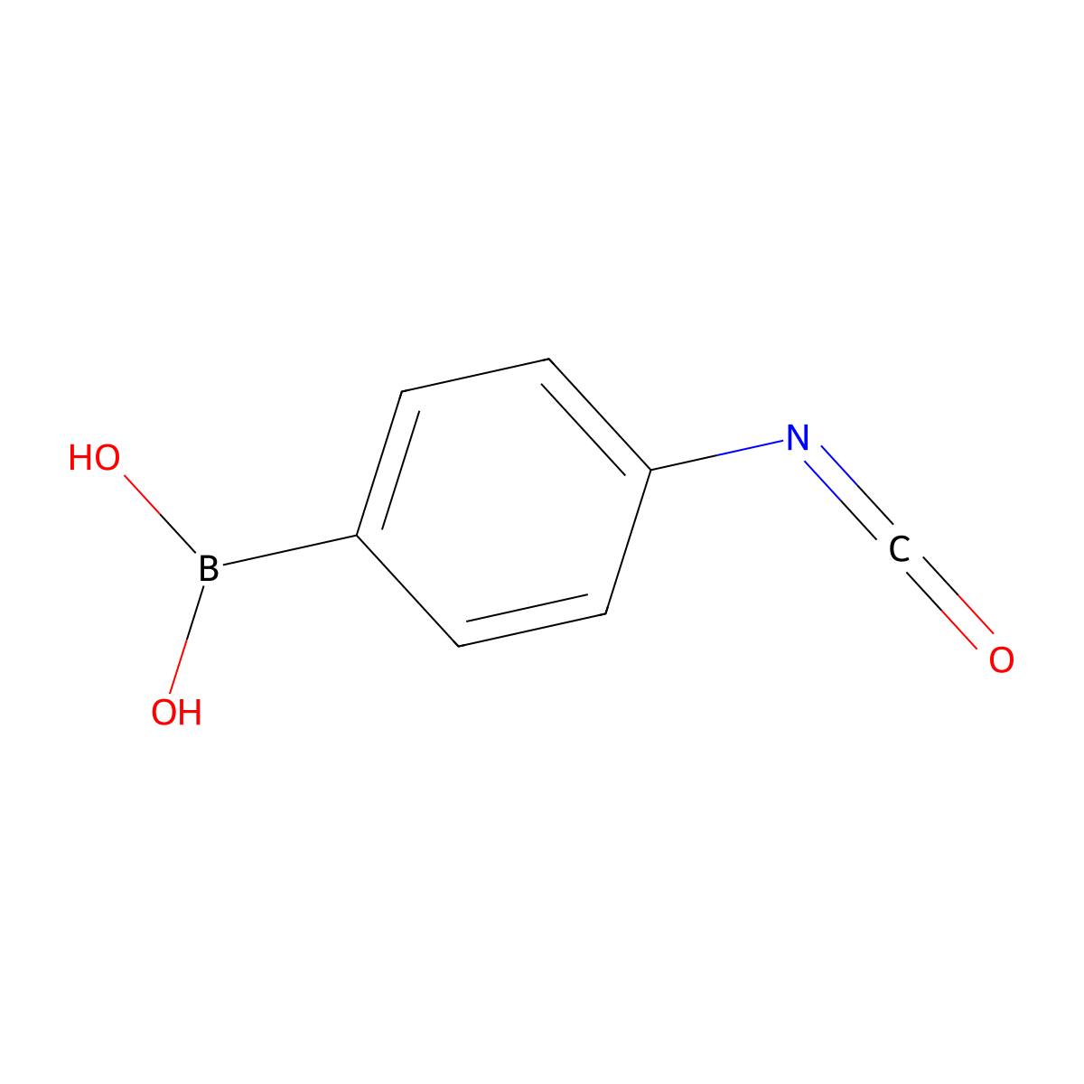 (4-Isocyanatophenyl)boronic acid molecular structure, CAS 1184962-64-8