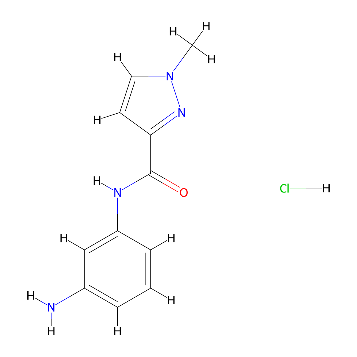 N-(3-Aminophenyl)-1-methyl-1H-pyrazole-3-carboxamide hydrochloride molecular structure, CAS 1184963-84-5