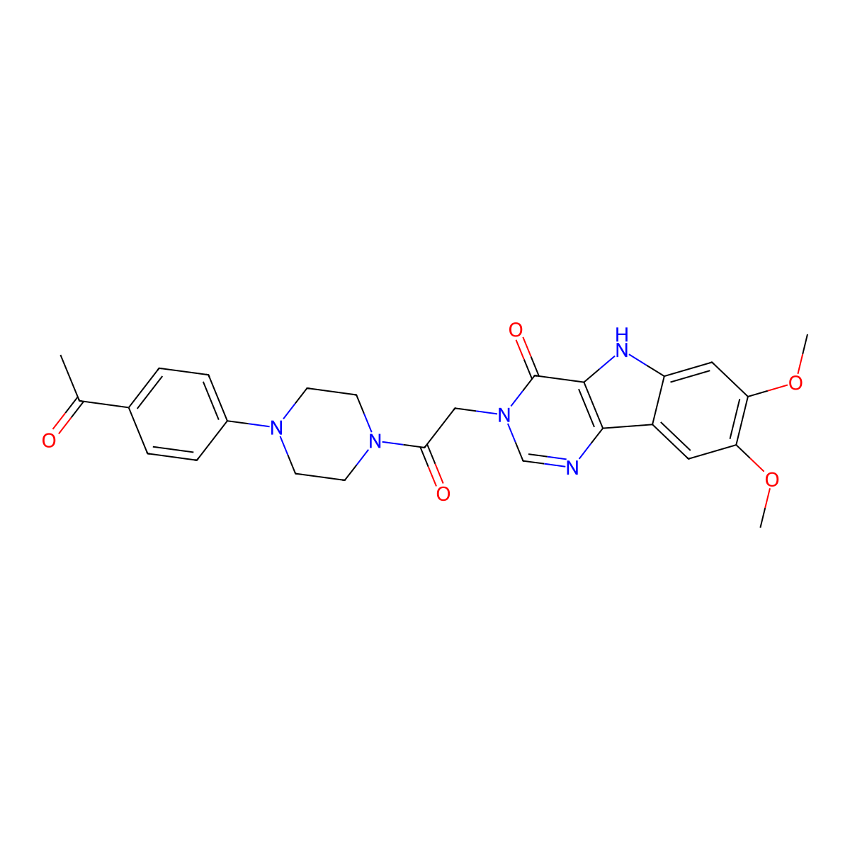 3-(2-(4-(4-acetylphenyl)piperazin-1-yl)-2-oxoethyl)-7,8-dimethoxy-3H-pyrimido[5,4-b]indol-4(5H)-one molecular structure, CAS 1184963-95-8