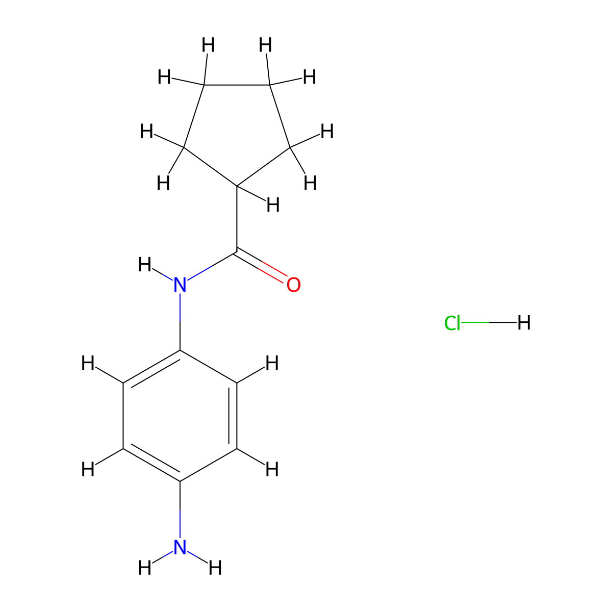 N-(4-Aminophenyl)cyclopentanecarboxamide hydrochloride molecular structure, CAS 1184964-73-5