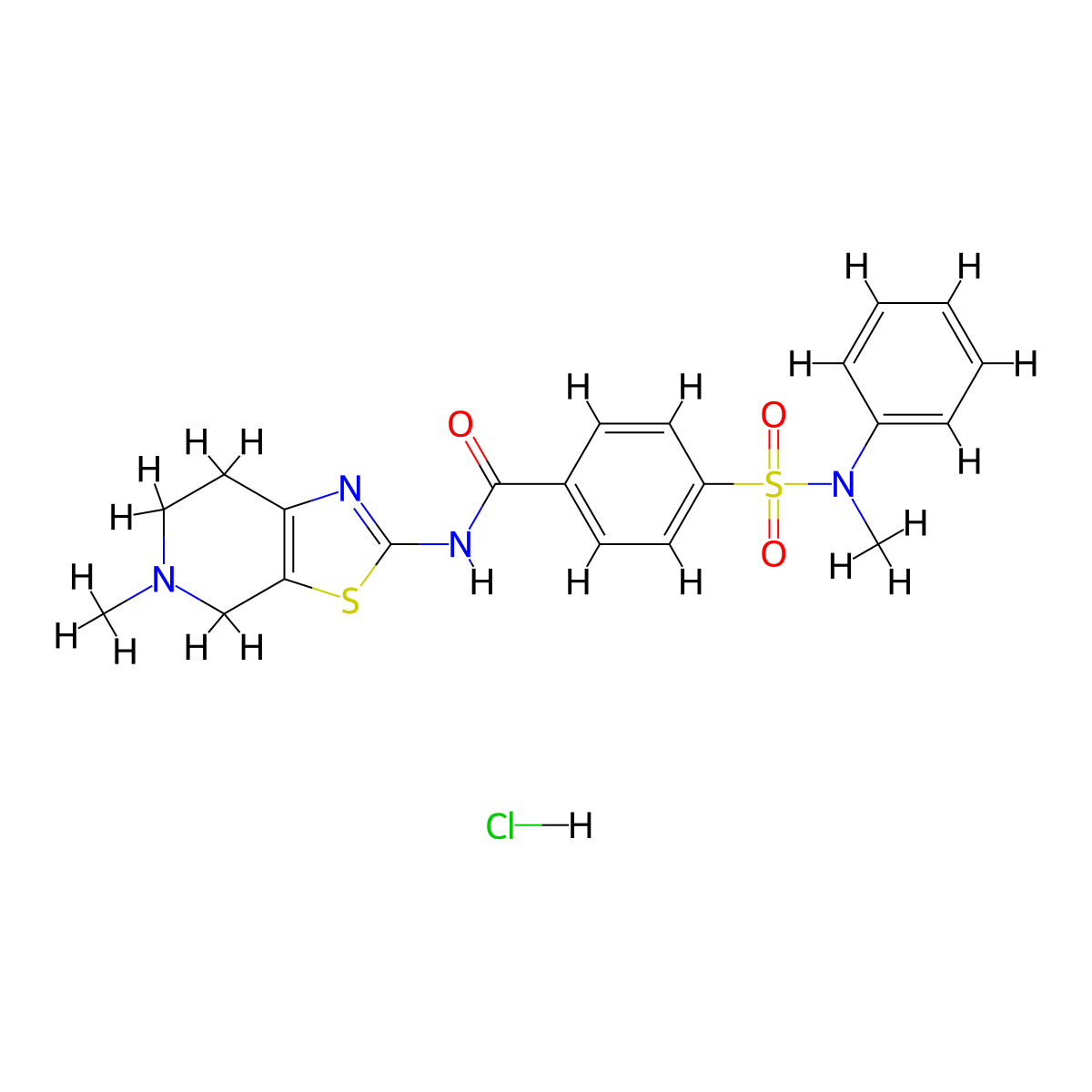 N-(5-methyl-4,5,6,7-tetrahydrothiazolo[5,4-c]pyridin-2-yl)-4-(N-methyl-N-phenylsulfamoyl)benzamide hydrochloride molecular structure, CAS 1184964-96-2