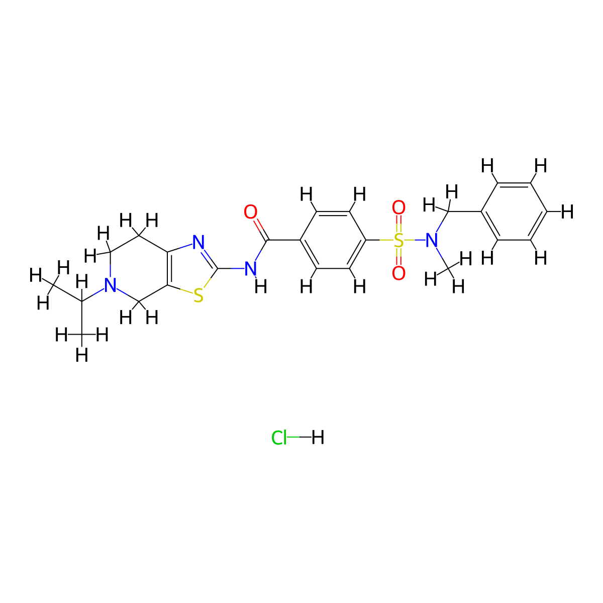 4-(N-benzyl-N-methylsulfamoyl)-N-(5-isopropyl-4,5,6,7-tetrahydrothiazolo[5,4-c]pyridin-2-yl)benzamide hydrochloride molecular structure, CAS 1184965-08-9