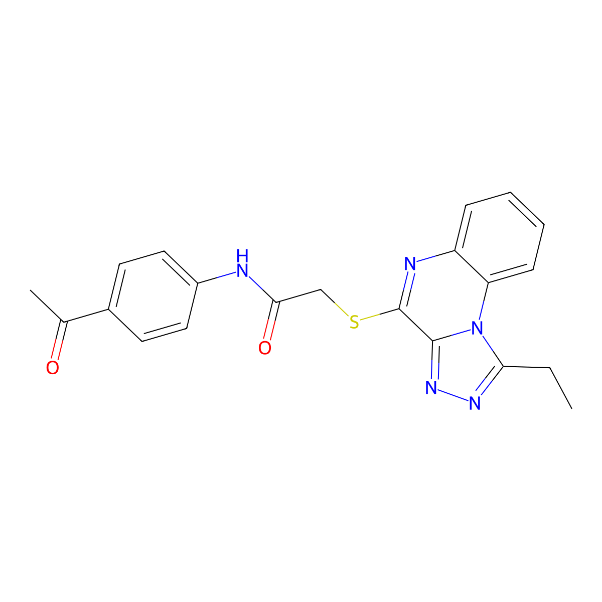 N-(4-acetylphenyl)-2-((1-ethyl-[1,2,4]triazolo[4,3-a]quinoxalin-4-yl)thio)acetamide molecular structure, CAS 1184965-22-7