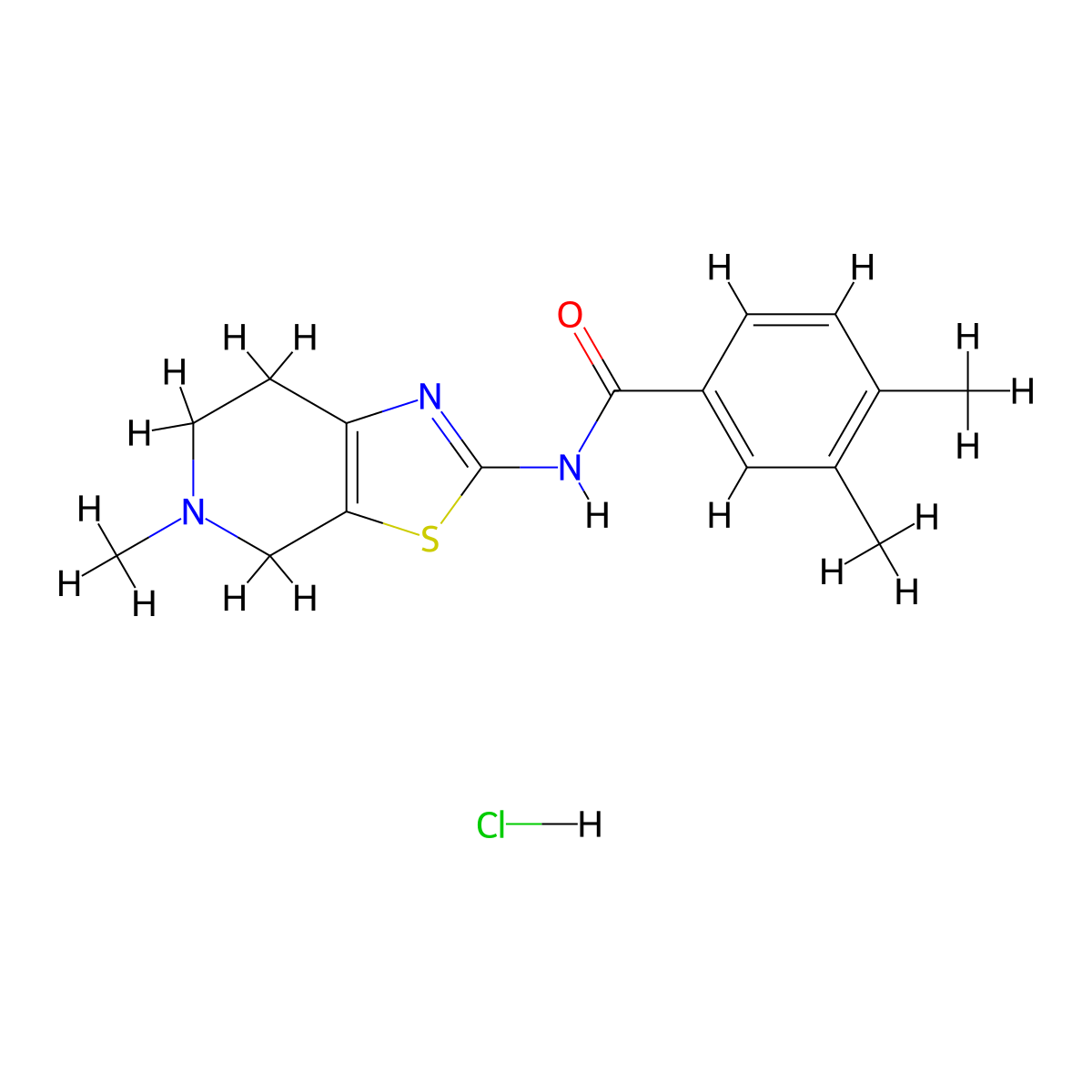 3,4-dimethyl-N-(5-methyl-4,5,6,7-tetrahydrothiazolo[5,4-c]pyridin-2-yl)benzamide hydrochloride molecular structure, CAS 1184965-45-4