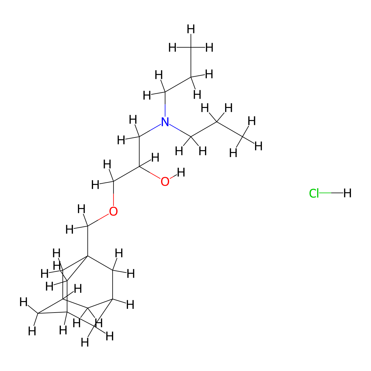 {3-[(Adamantan-1-yl)methoxy]-2-hydroxypropyl}dipropylamine hydrochloride molecular structure, CAS 1184966-69-5