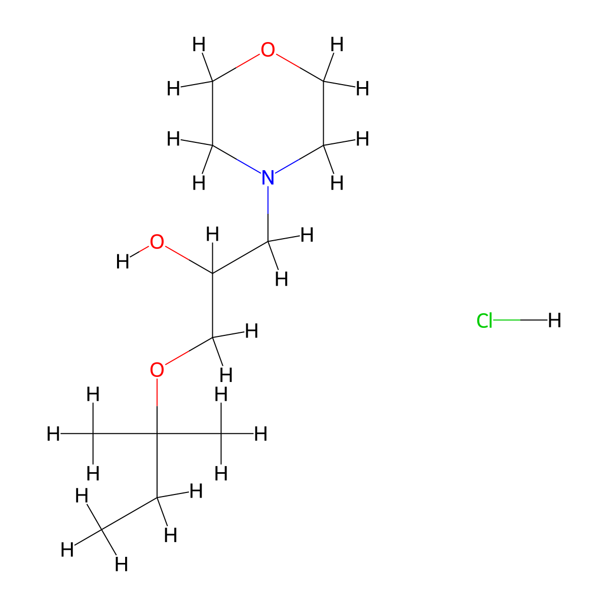 1-Morpholino-3-(tert-pentyloxy)propan-2-ol hydrochloride molecular structure, CAS 1184966-96-8