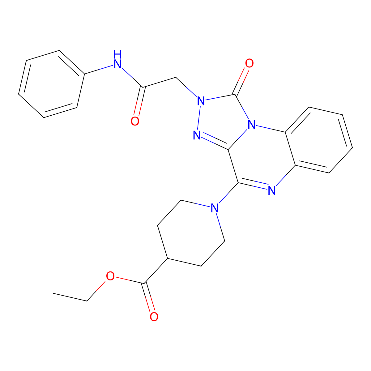 ethyl 1-{1-oxo-2-[(phenylcarbamoyl)methyl]-1H,2H-[1,2,4]triazolo[4,3-a]quinoxalin-4-yl}piperidine-4-carboxylate molecular structure, CAS 1184967-25-6