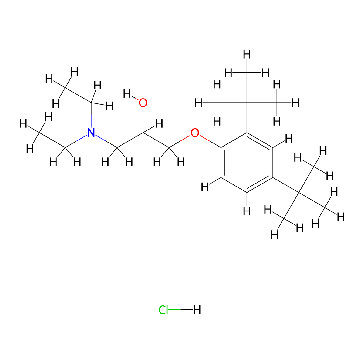 1-(2,4-Di-tert-butylphenoxy)-3-(diethylamino)propan-2-ol hydrochloride molecular structure, CAS 1184968-45-3