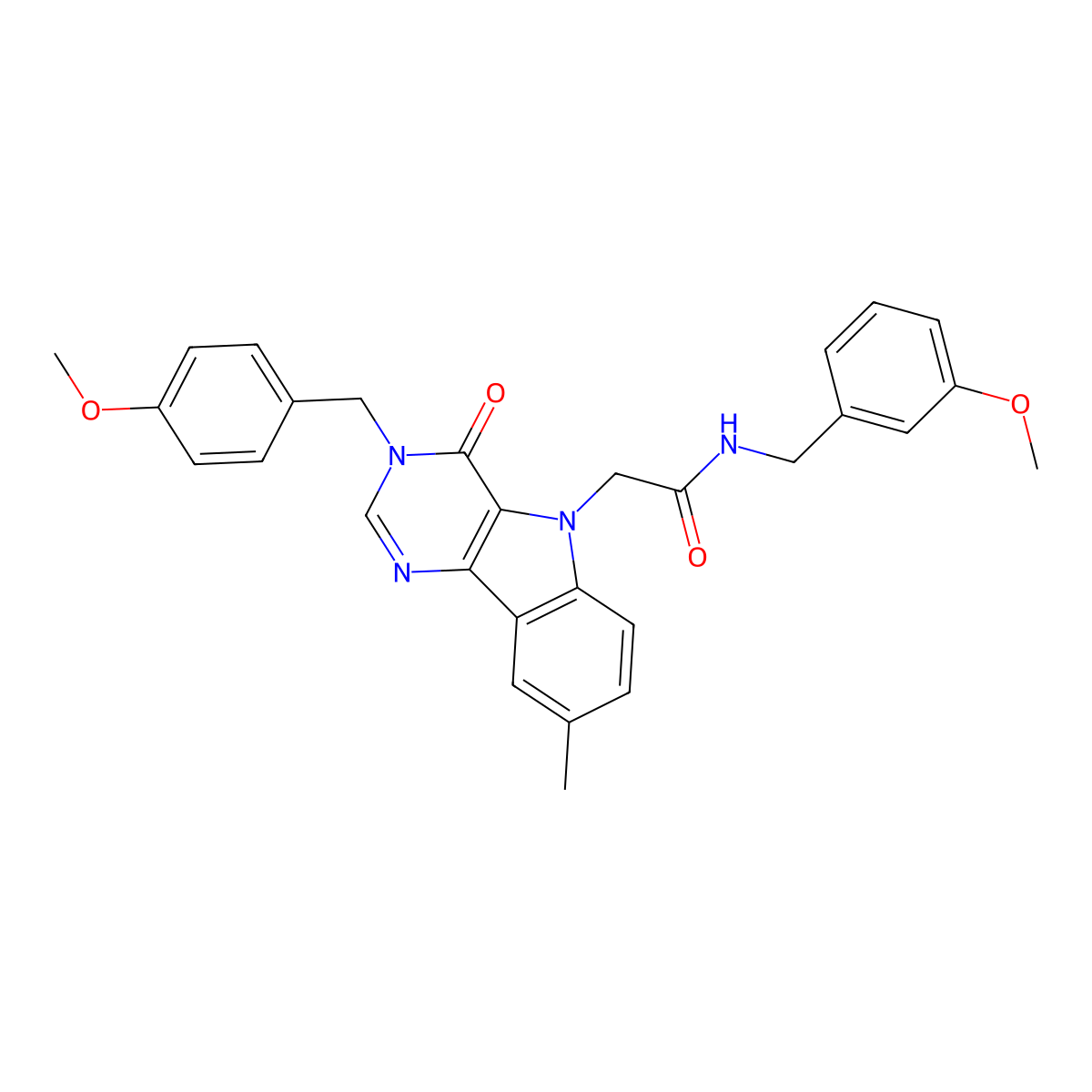 N-(3-methoxybenzyl)-2-(3-(4-methoxybenzyl)-8-methyl-4-oxo-3H-pyrimido[5,4-b]indol-5(4H)-yl)acetamide molecular structure, CAS 1184968-94-2