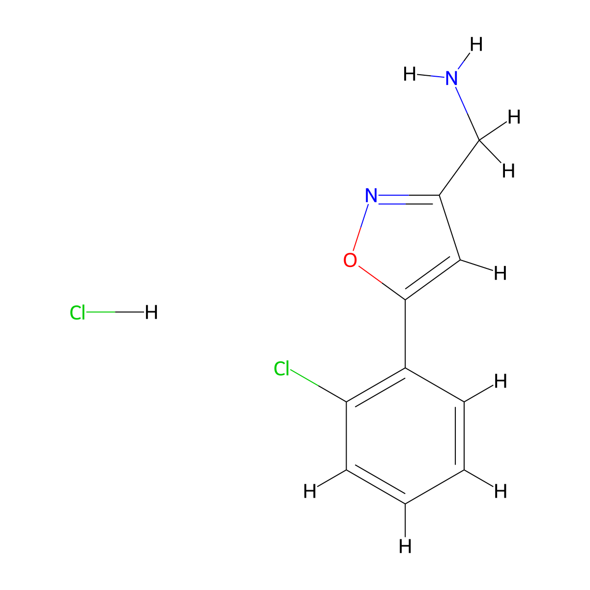 [5-(2-Chlorophenyl)-1,2-oxazol-3-yl]methanamine hydrochloride molecular structure, CAS 1184969-23-0