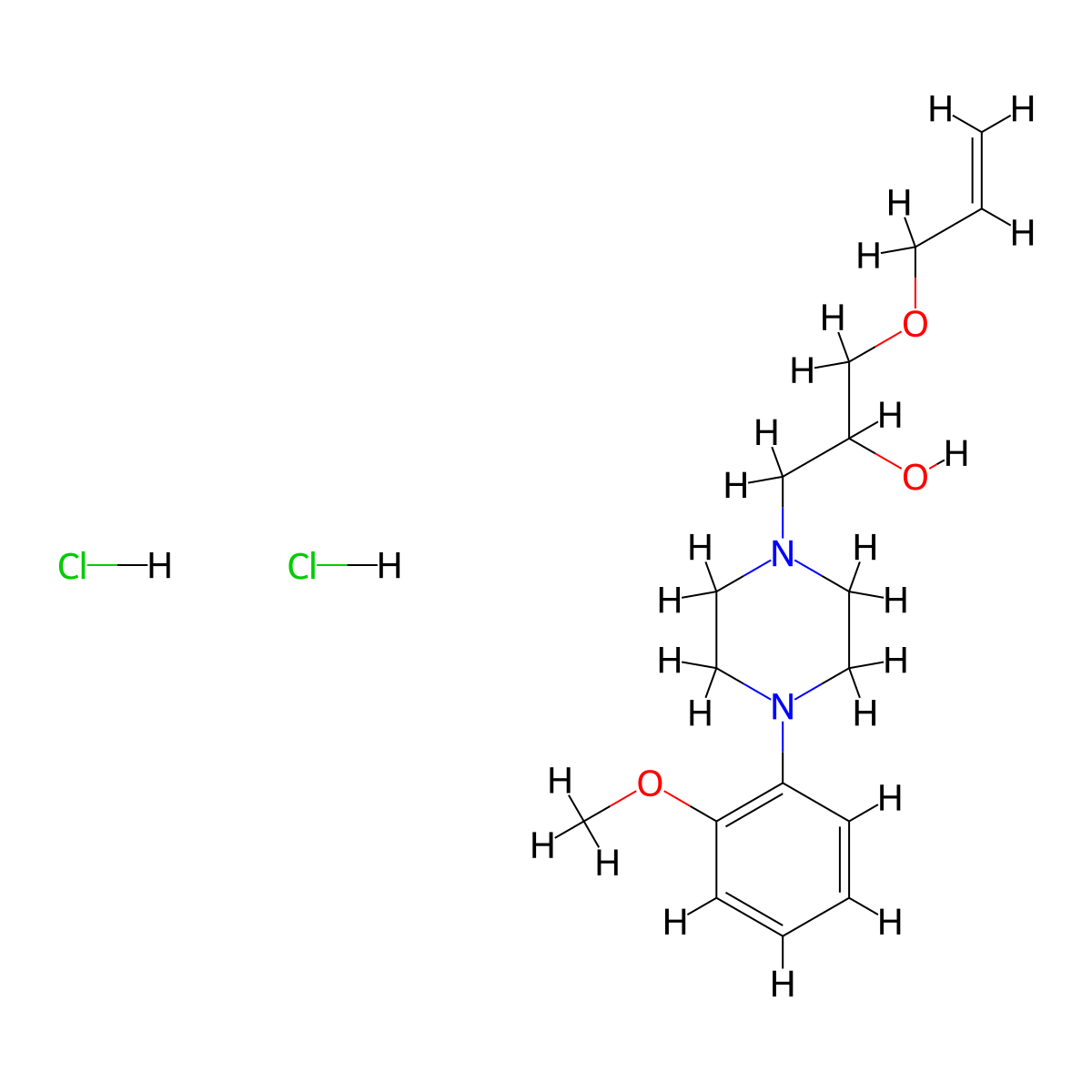 1-(Allyloxy)-3-(4-(2-methoxyphenyl)piperazin-1-yl)propan-2-ol dihydrochloride molecular structure, CAS 1184971-36-5