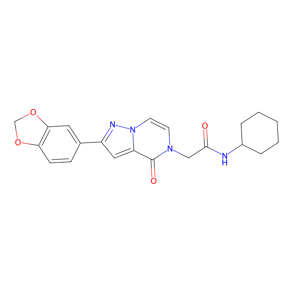 2-[2-(1,3-benzodioxol-5-yl)-4-oxopyrazolo[1,5-a]pyrazin-5(4H)-yl]-N-cyclohexylacetamide molecular structure, CAS 1184974-61-5
