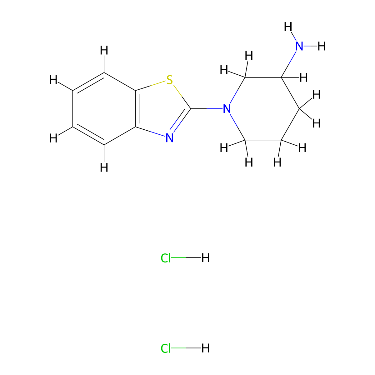 1-(1,3-Benzothiazol-2-yl)piperidin-3-amine dihydrochloride molecular structure, CAS 1184975-14-1