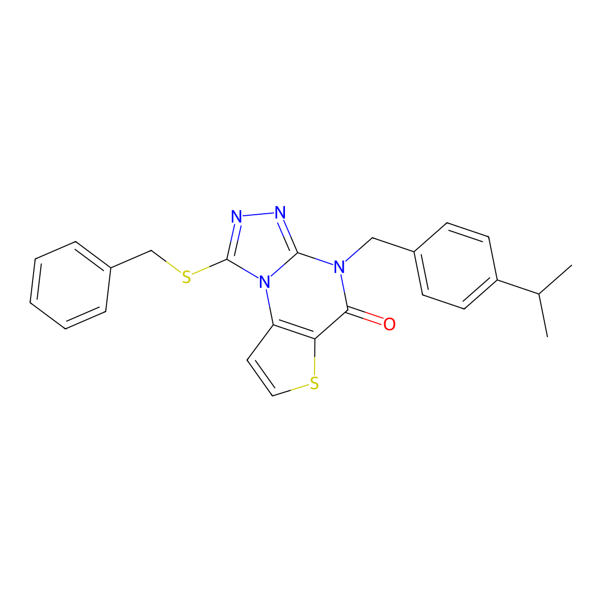 1-(benzylthio)-4-(4-isopropylbenzyl)thieno[2,3-e][1,2,4]triazolo[4,3-a]pyrimidin-5(4H)-one molecular structure, CAS 1184975-20-9
