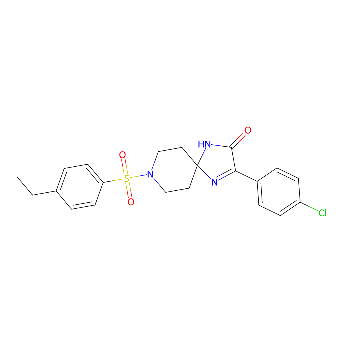 3-(4-Chlorophenyl)-8-((4-ethylphenyl)sulfonyl)-1,4,8-triazaspiro[4.5]dec-3-en-2-one molecular structure, CAS 1184976-04-2