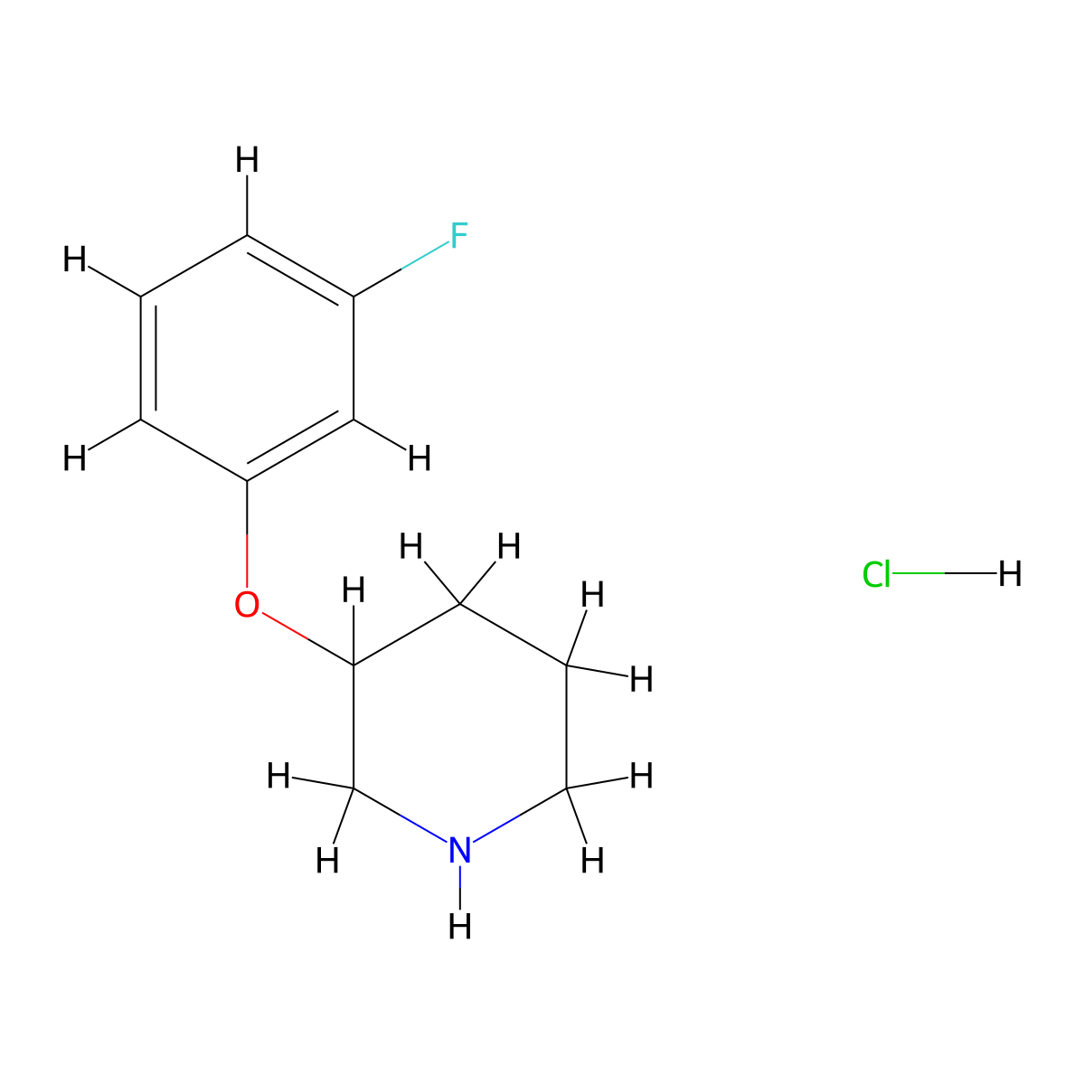3-(3-Fluorophenoxy)piperidine hydrochloride molecular structure, CAS 1184976-95-1