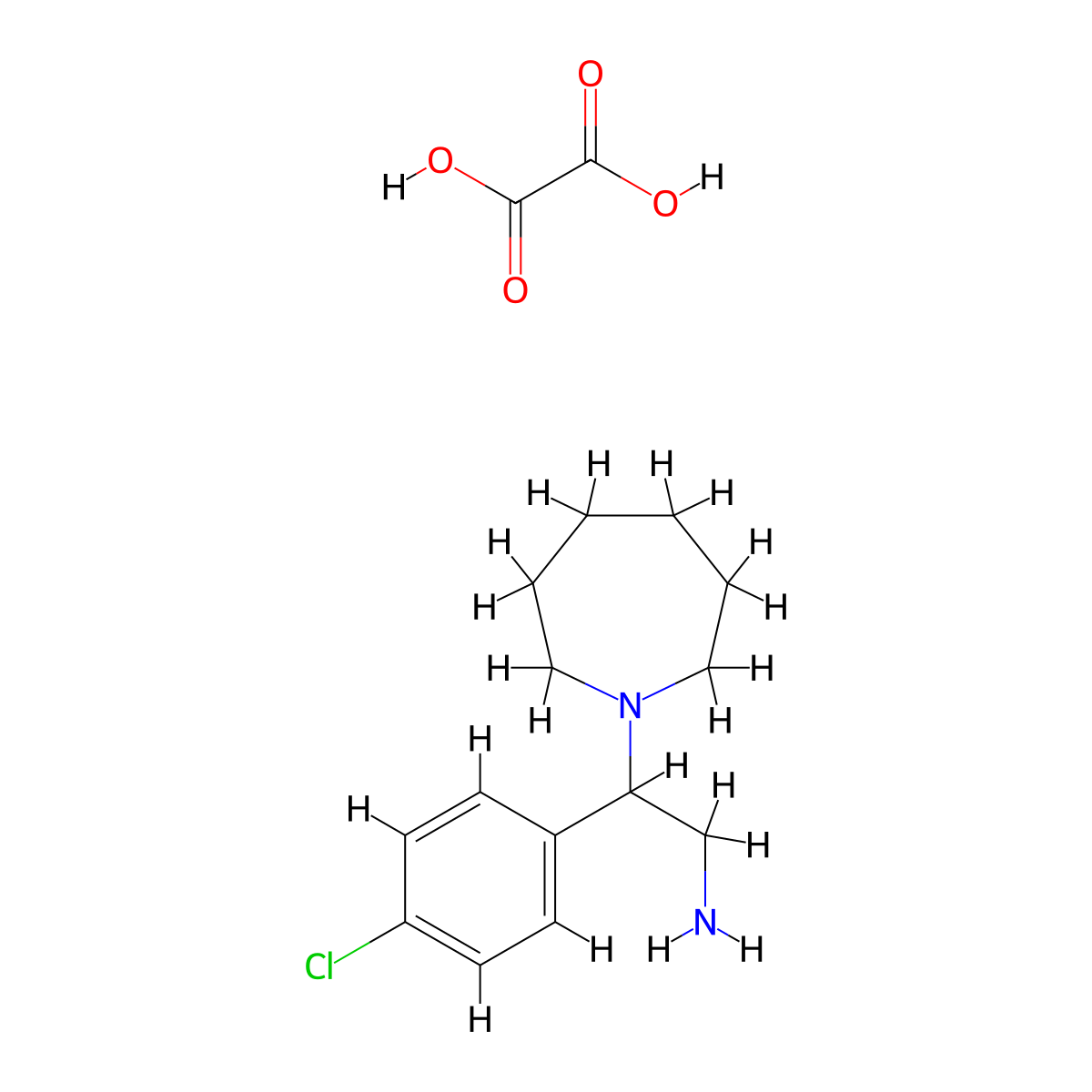 2-(Azepan-1-yl)-2-(4-chlorophenyl)ethanamine oxalate molecular structure, CAS 1184977-37-4