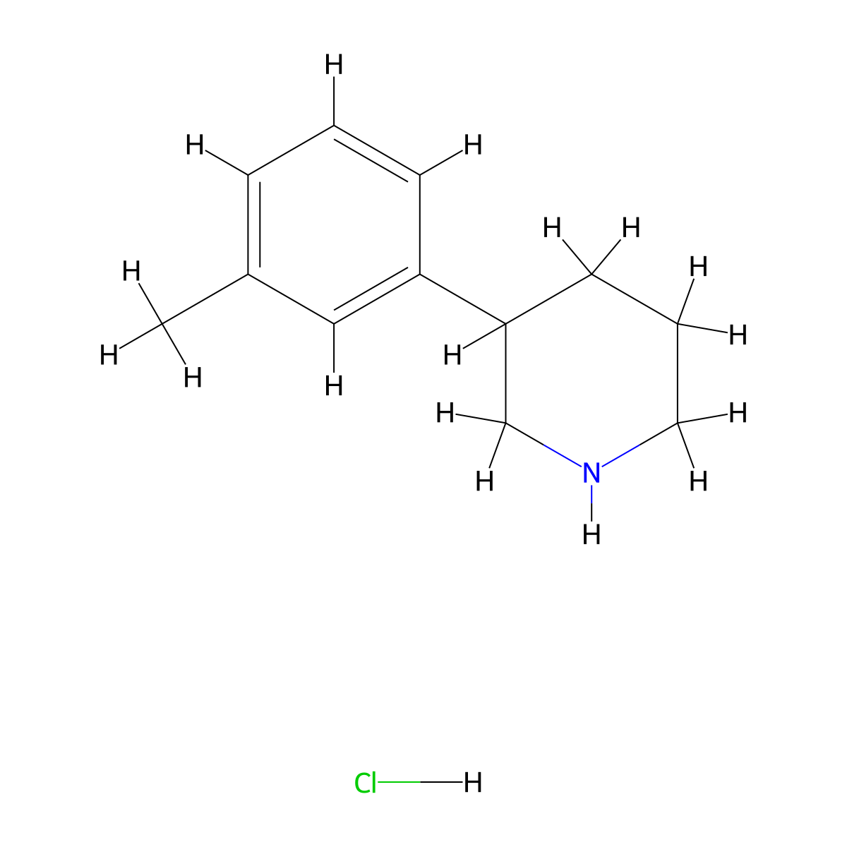 3-(3-Methylphenyl)Piperidine Hydrochloride molecular structure, CAS 1184977-99-8