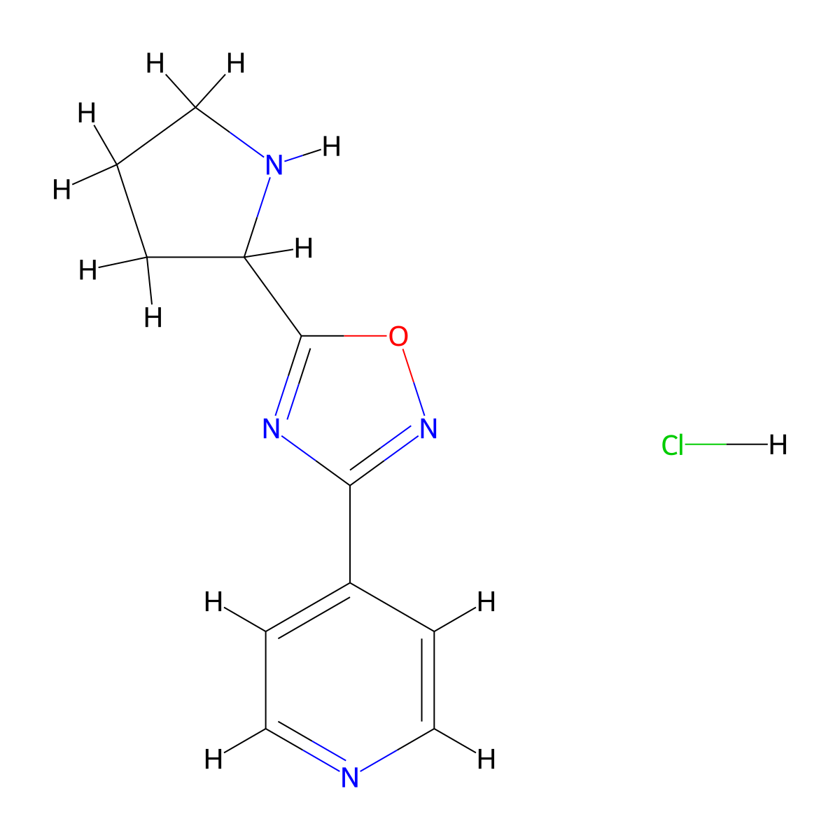 4-(5-Pyrrolidin-2-yl-1,2,4-oxadiazol-3-yl)pyridine hydrochloride molecular structure, CAS 1184979-18-7