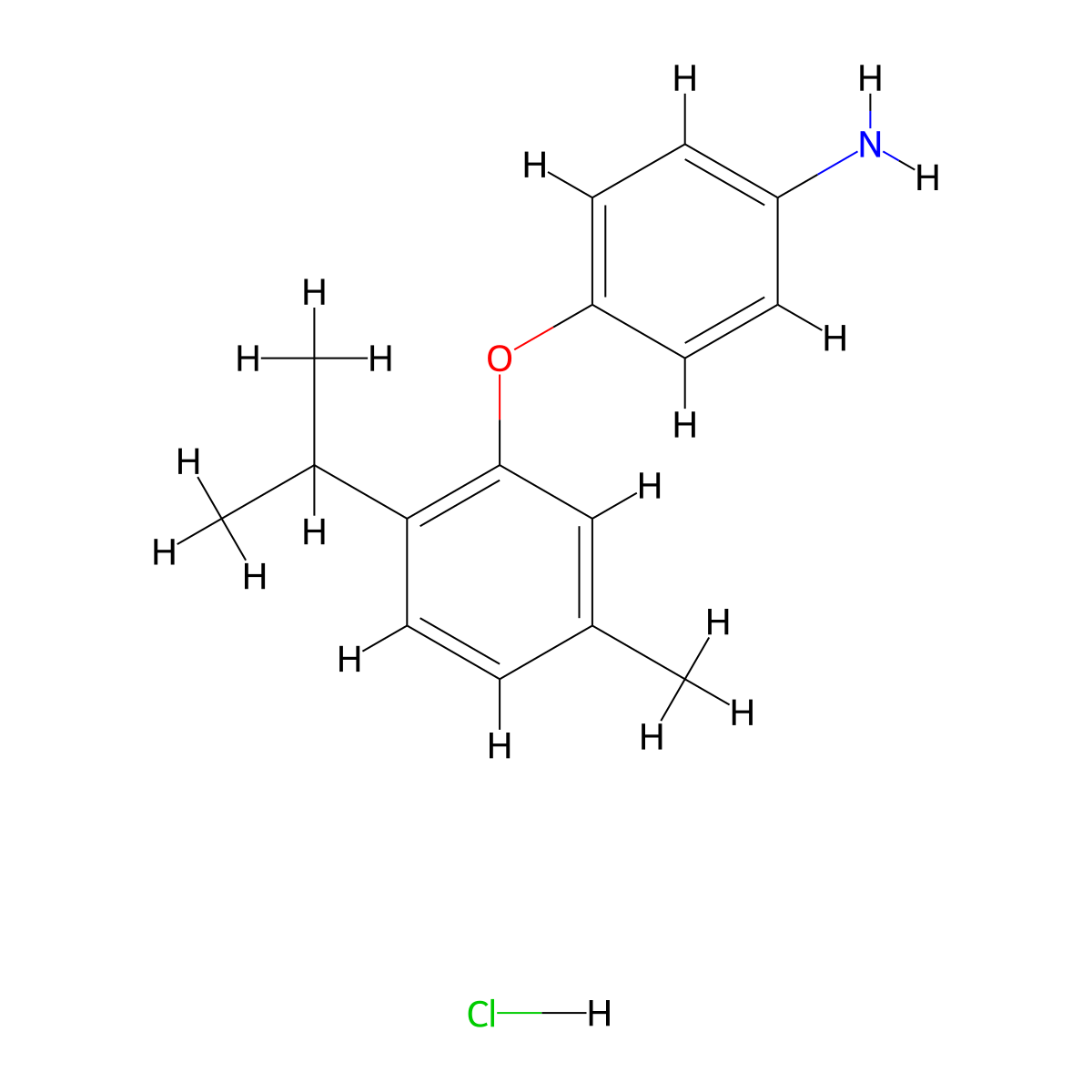 4-(2-Isopropyl-5-methylphenoxy)aniline hydrochloride molecular structure, CAS 1184979-25-6