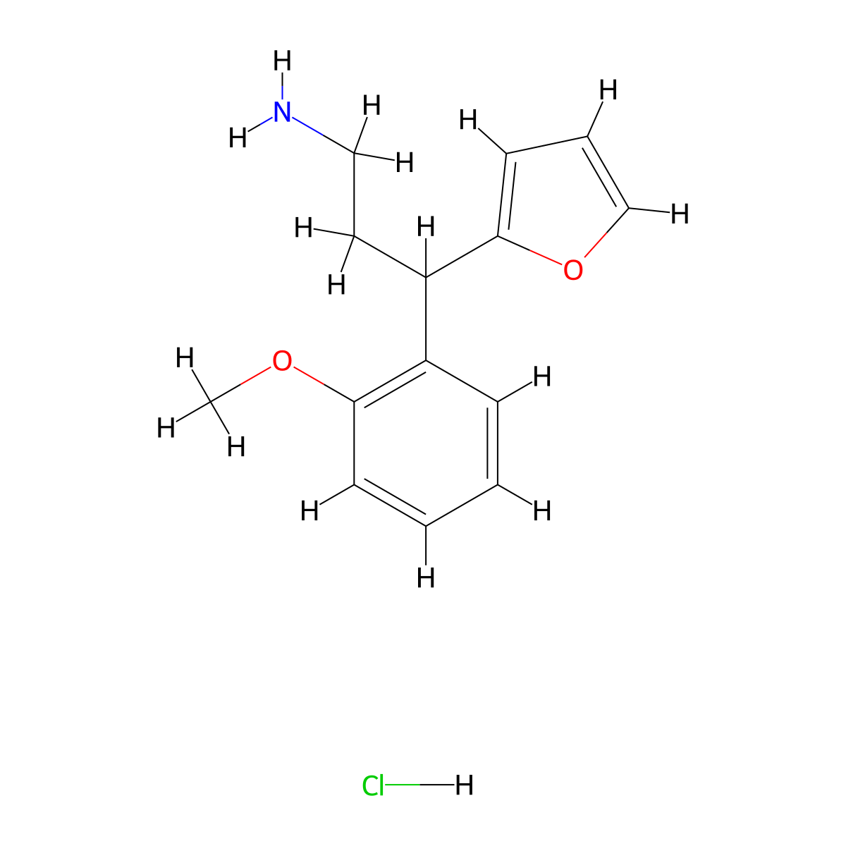 3-(Furan-2-yl)-3-(2-methoxyphenyl)propan-1-amine hydrochloride molecular structure, CAS 1184979-72-3