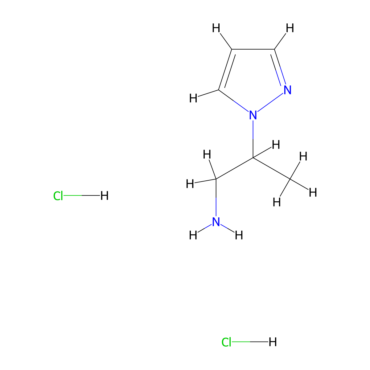 [2-(1h-Pyrazol-1-yl)propyl]amine dihydrochloride molecular structure, CAS 1184979-75-6