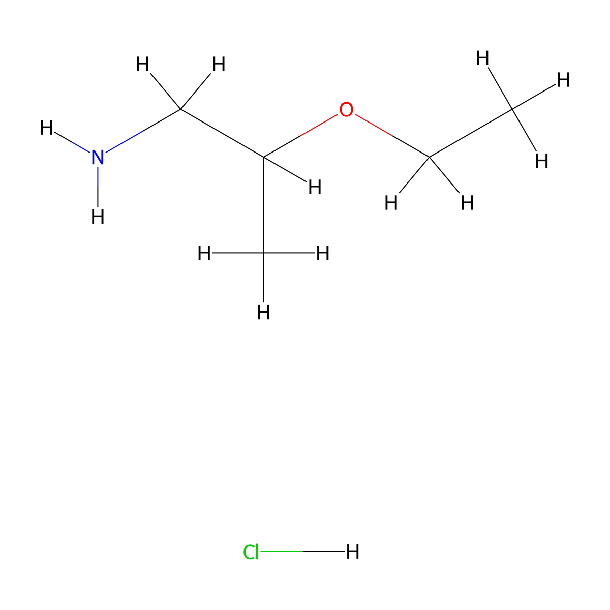 (2-Ethoxypropyl)amine hydrochloride molecular structure, CAS 1184979-76-7
