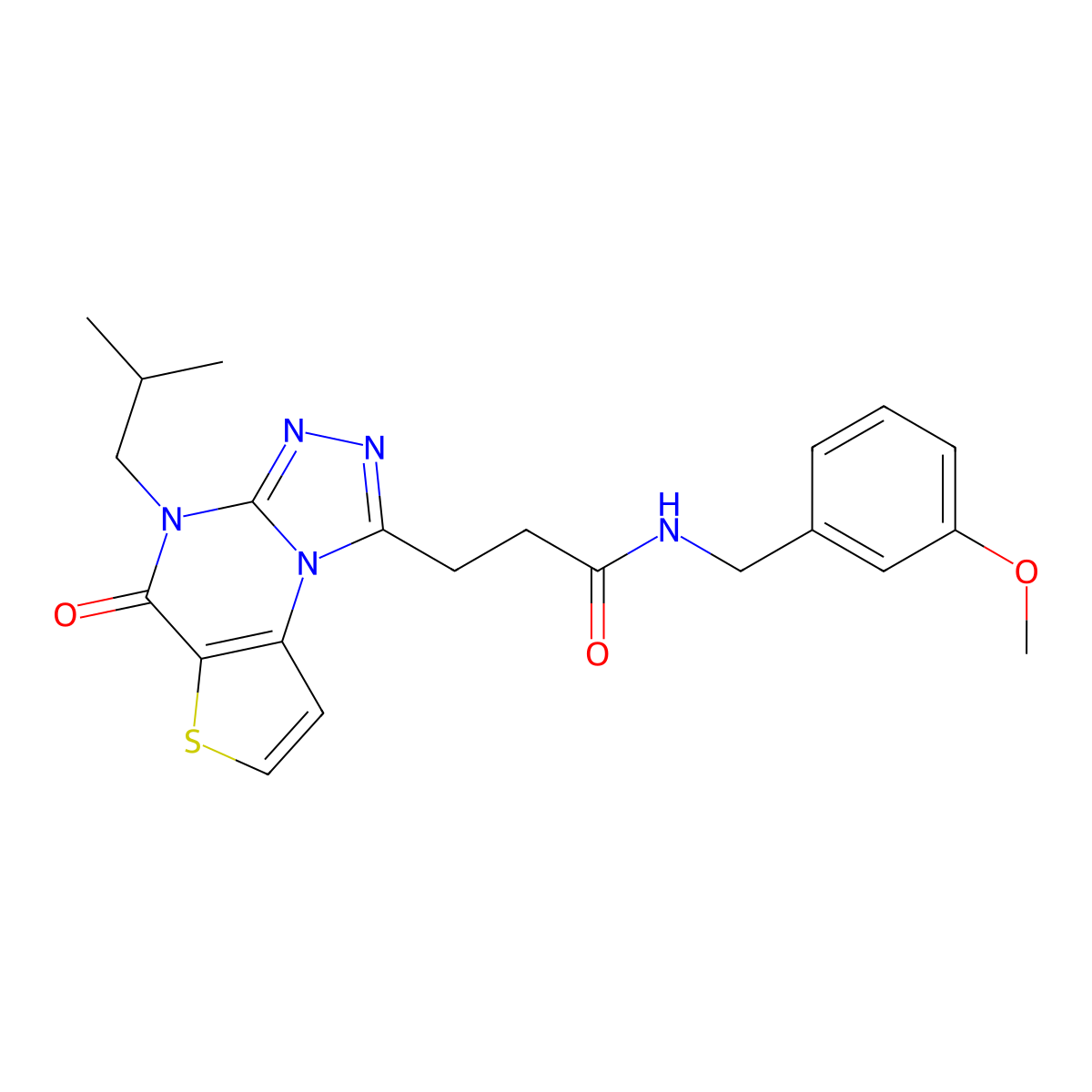 3-(4-isobutyl-5-oxo-4,5-dihydrothieno[2,3-e][1,2,4]triazolo[4,3-a]pyrimidin-1-yl)-N-(3-methoxybenzyl)propanamide molecular structure, CAS 1184979-92-7