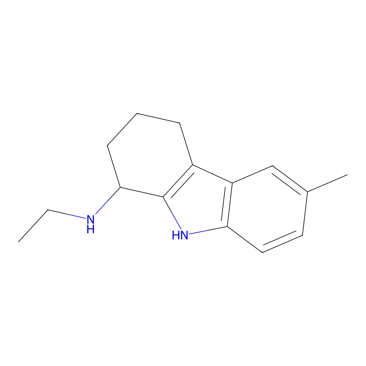 N-ethyl-6-methyl-2,3,4,9-tetrahydro-1H-carbazol-1-amine molecular structure, CAS 118498-96-7