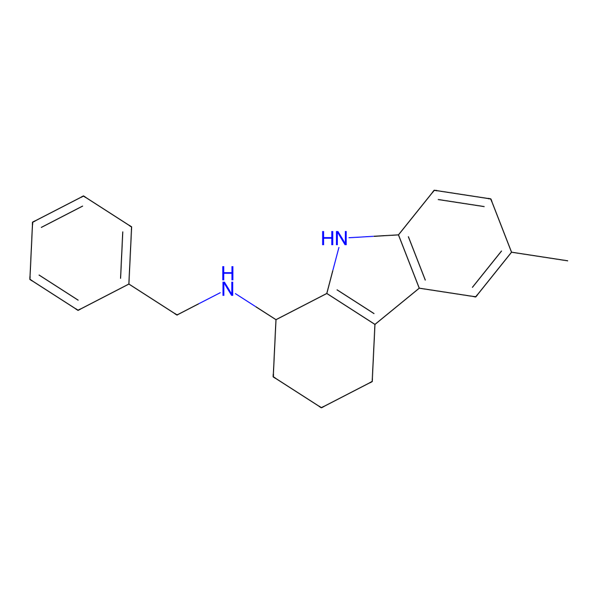 N-benzyl-6-methyl-2,3,4,9-tetrahydro-1H-carbazol-1-amine molecular structure, CAS 118498-98-9