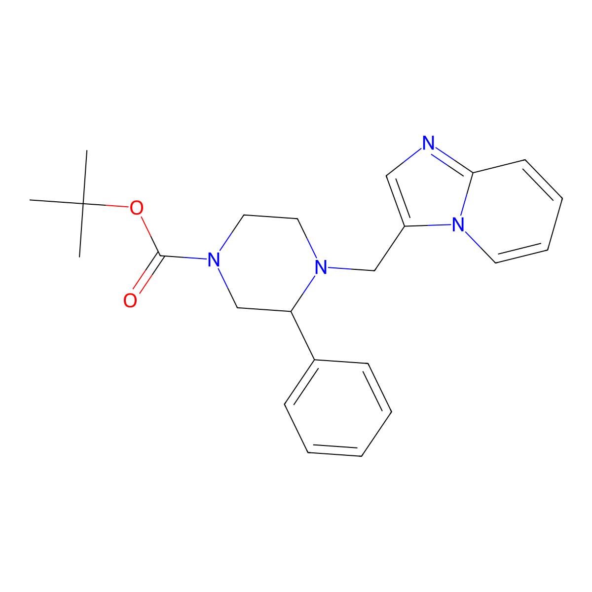 Tert-butyl 4-(imidazo[1,2-a]pyridin-3-ylmethyl)-3-phenylpiperazine-1-carboxylate molecular structure, CAS 1184981-44-9