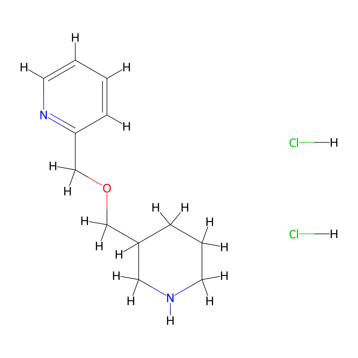 2-[(3-Piperidinylmethoxy)methyl]pyridine dihydrochloride molecular structure, CAS 1184981-83-6