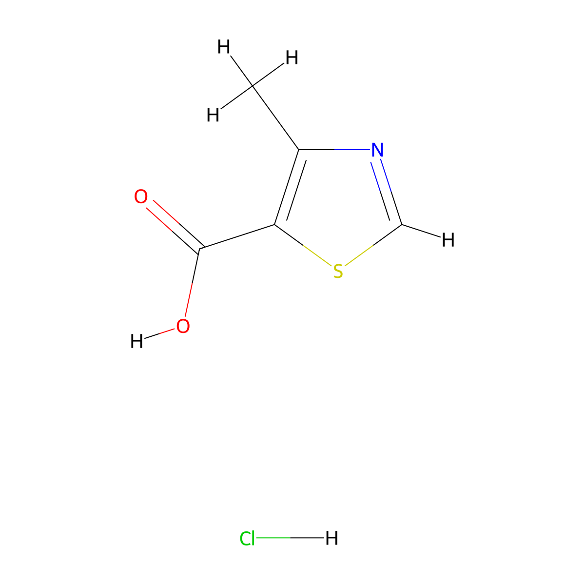 4-Methylthiazole-5-carboxylic acid hydrochloride molecular structure, CAS 1184982-16-8