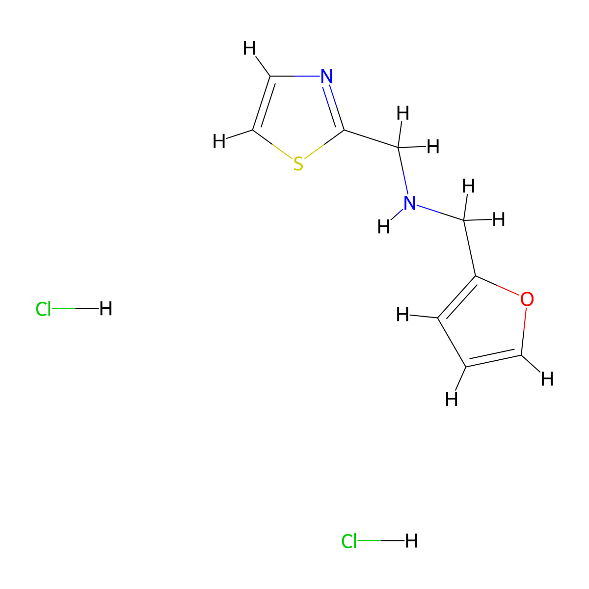 (2-Furylmethyl)(1,3-thiazol-2-ylmethyl)amine dihydrochloride molecular structure, CAS 1184982-74-8