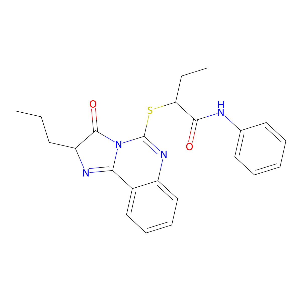 2-((3-oxo-2-propyl-2,3-dihydroimidazo[1,2-c]quinazolin-5-yl)thio)-N-phenylbutanamide molecular structure, CAS 1184984-43-7