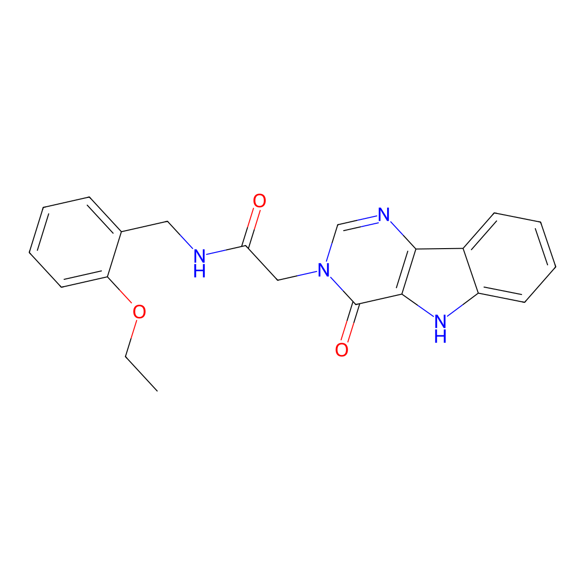 N-(2-ethoxybenzyl)-2-(4-oxo-4,5-dihydro-3H-pyrimido[5,4-b]indol-3-yl)acetamide molecular structure, CAS 1184984-61-9