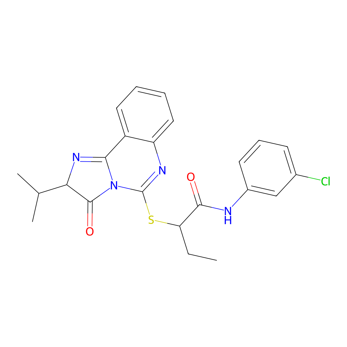 N-(3-chlorophenyl)-2-((2-isopropyl-3-oxo-2,3-dihydroimidazo[1,2-c]quinazolin-5-yl)thio)butanamide molecular structure, CAS 1184985-10-1