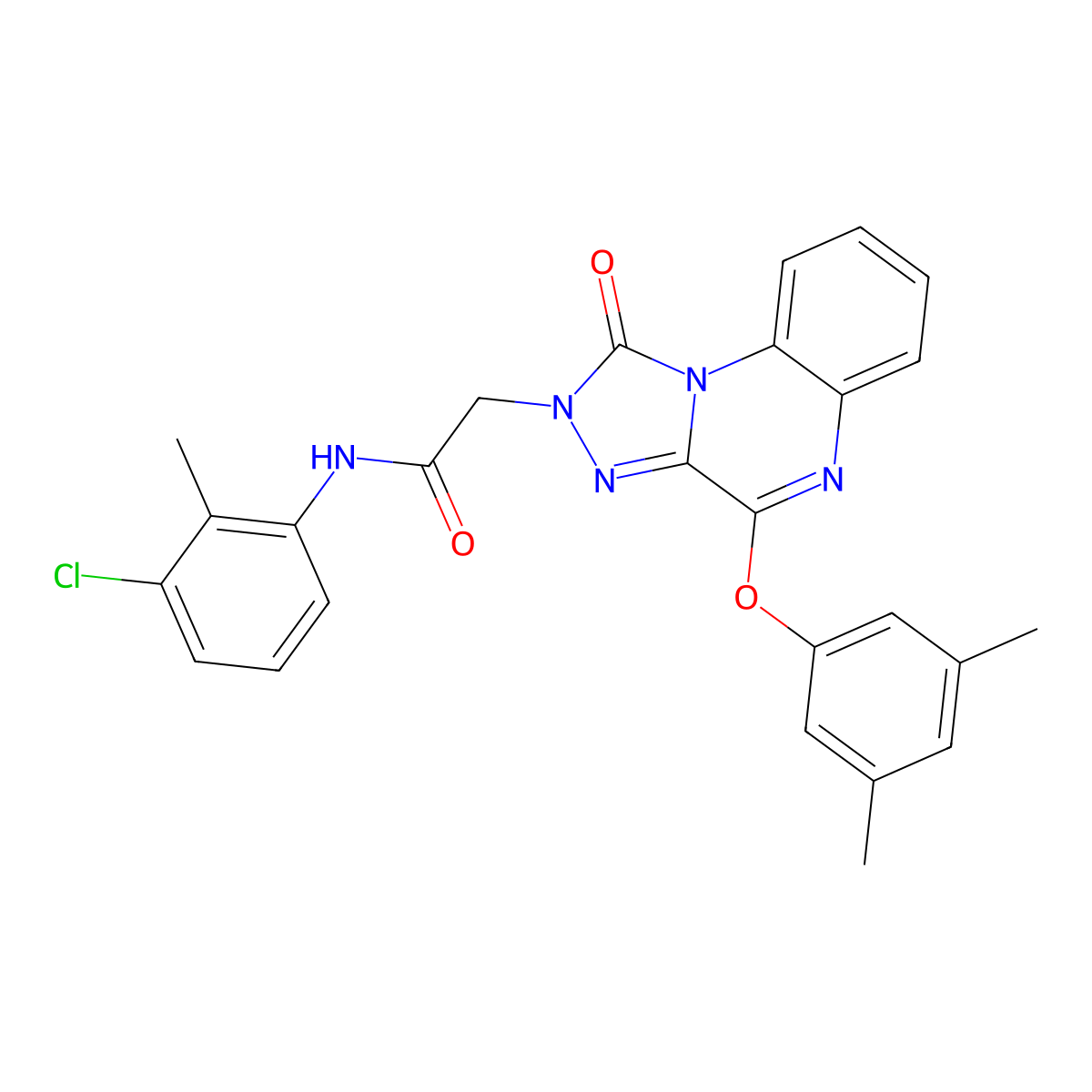 N-(3-chloro-2-methylphenyl)-2-(4-(3,5-dimethylphenoxy)-1-oxo-[1,2,4]triazolo[4,3-a]quinoxalin-2(1H)-yl)acetamide molecular structure, CAS 1184985-53-2