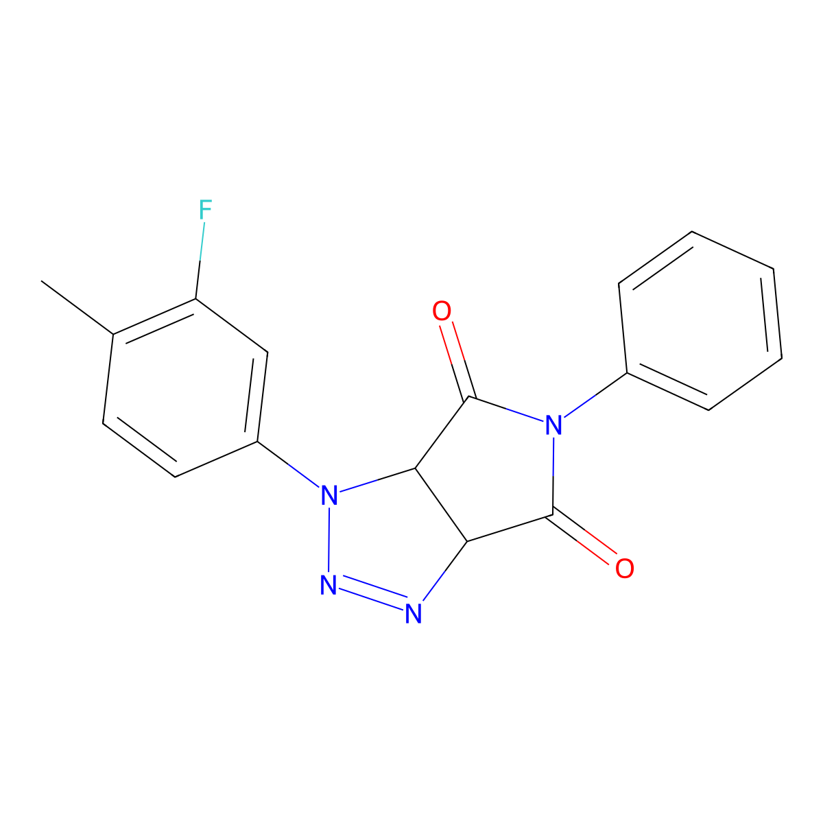 1-(3-fluoro-4-methylphenyl)-5-phenyl-3a,6a-dihydropyrrolo[3,4-d][1,2,3]triazole-4,6(1H,5H)-dione molecular structure, CAS 1184986-34-2