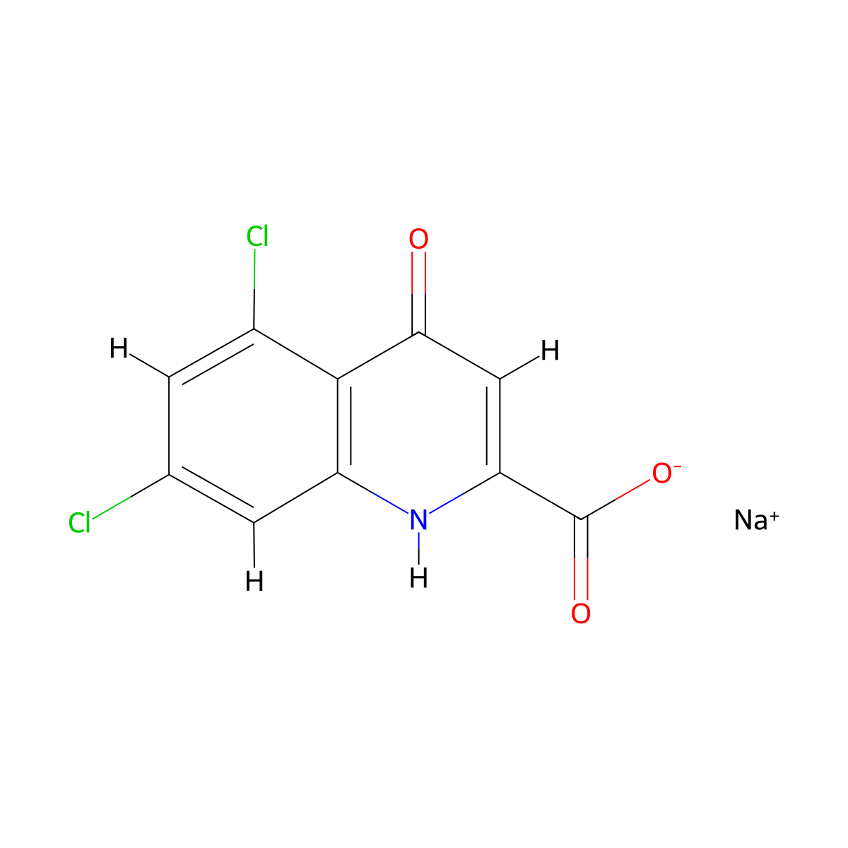 5,7-Dichlorokynurenic acid sodium salt molecular structure, CAS 1184986-70-6