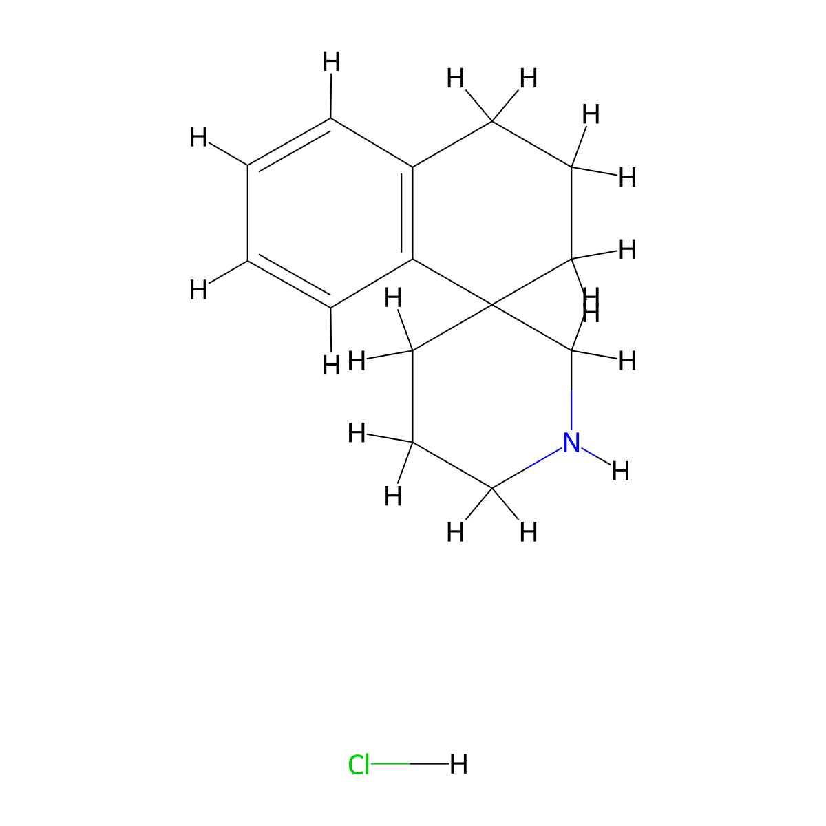 3,4-dihydro-2H-spiro[naphthalene-1,3'-piperidine] hydrochloride molecular structure, CAS 1184986-89-7