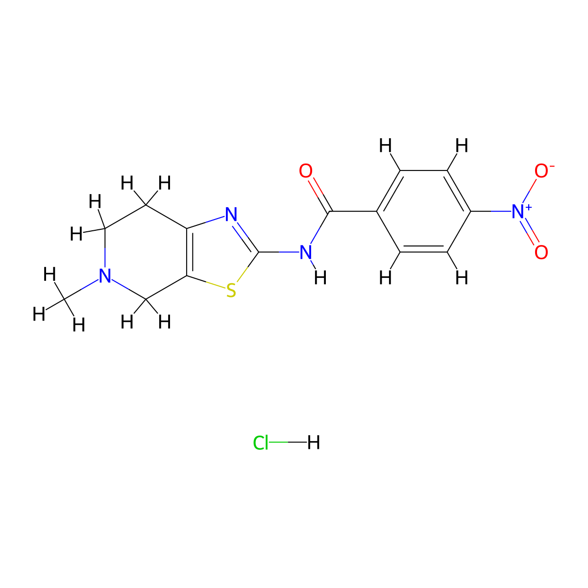 N-(5-methyl-4,5,6,7-tetrahydrothiazolo[5,4-c]pyridin-2-yl)-4-nitrobenzamide hydrochloride molecular structure, CAS 1184986-92-2