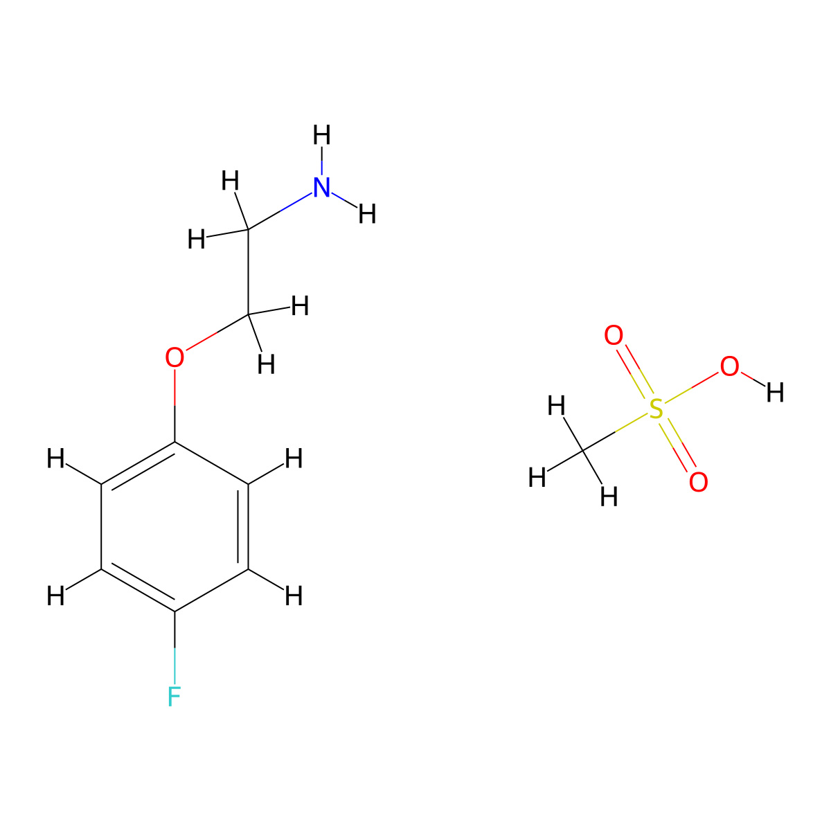2-(4-Fluorophenoxy)ethanamine methanesulfonate molecular structure, CAS 1184988-14-4