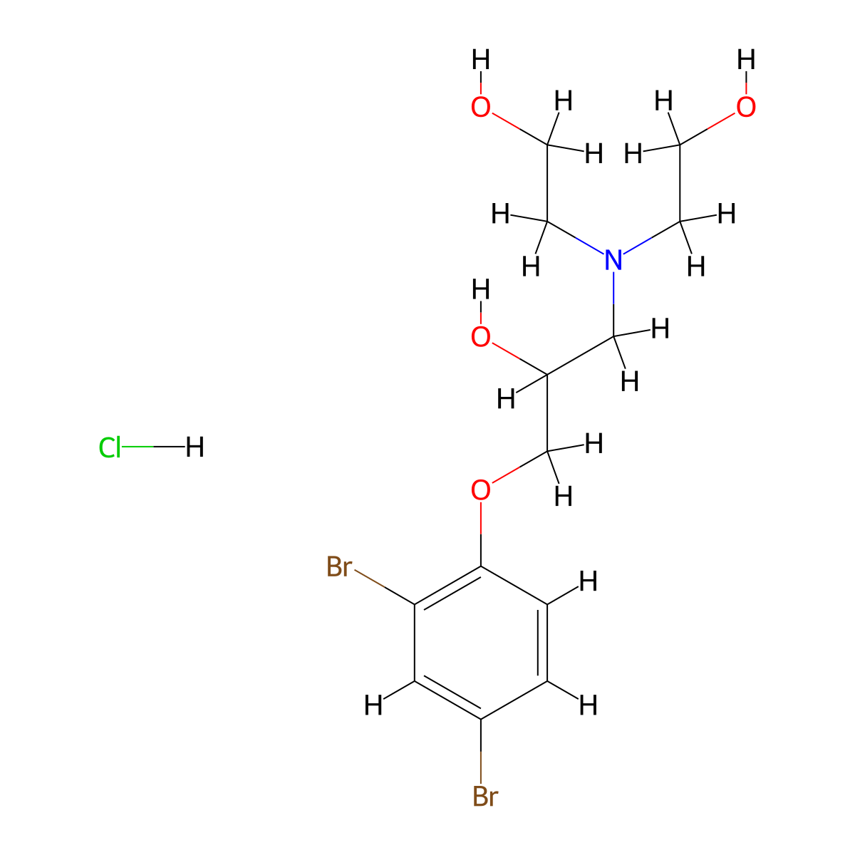 1-[Bis(2-hydroxyethyl)amino]-3-(2,4-dibromophenoxy)propan-2-OL hydrochloride molecular structure, CAS 1184989-66-9
