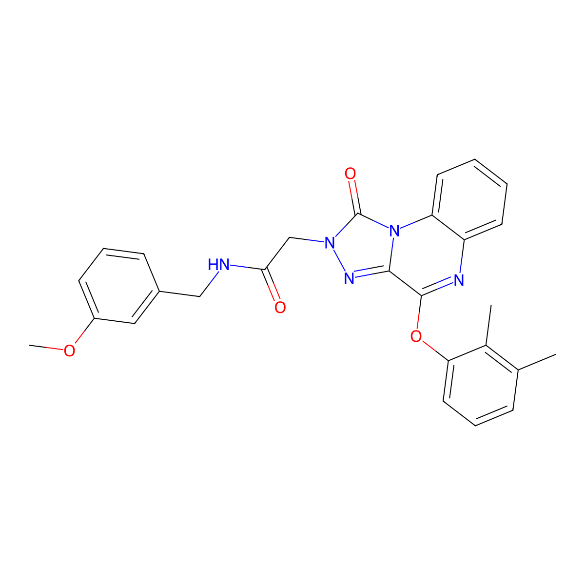 2-(4-(2,3-dimethylphenoxy)-1-oxo-[1,2,4]triazolo[4,3-a]quinoxalin-2(1H)-yl)-N-(3-methoxybenzyl)acetamide molecular structure, CAS 1184989-75-0