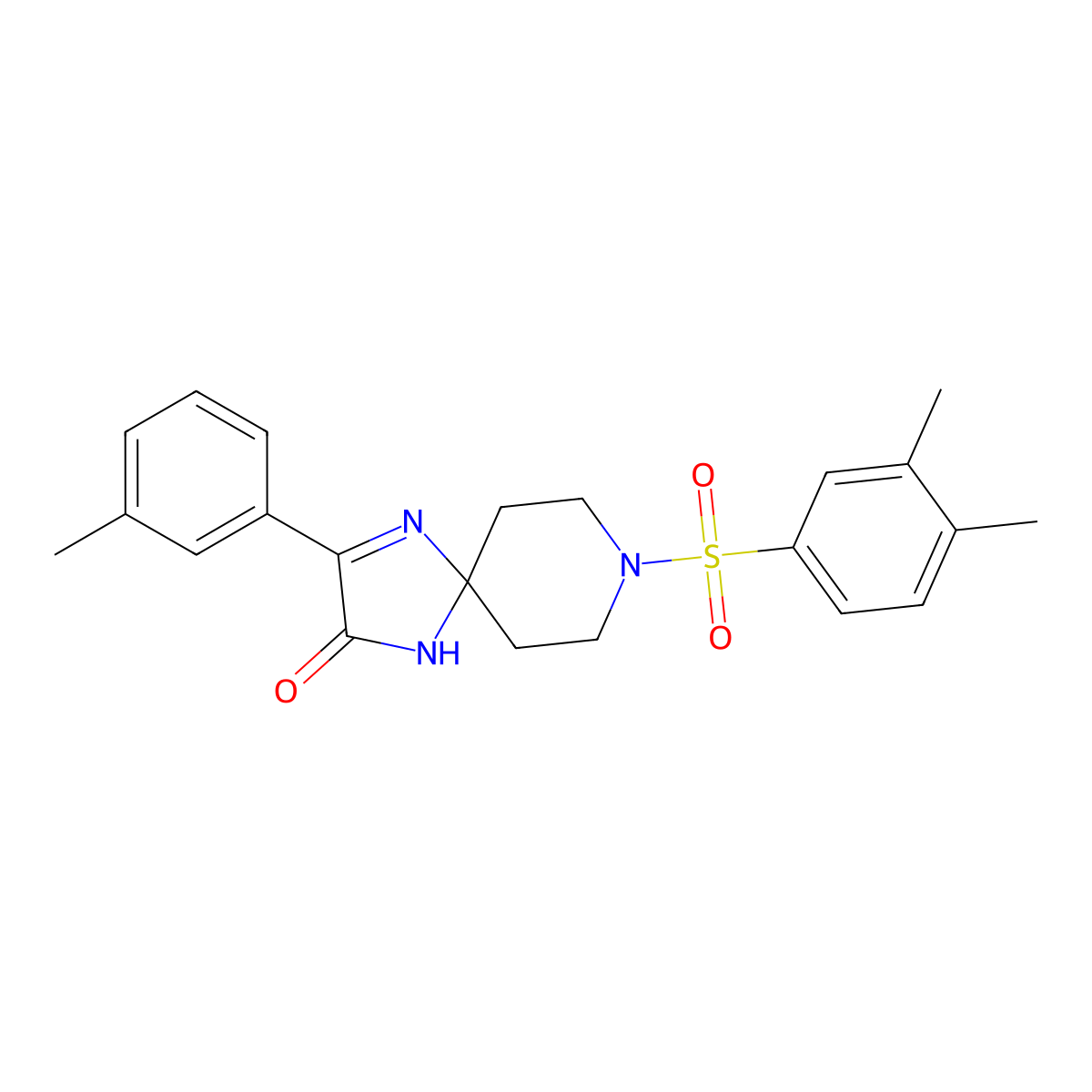 8-((3,4-Dimethylphenyl)sulfonyl)-3-(m-tolyl)-1,4,8-triazaspiro[4.5]dec-3-en-2-one molecular structure, CAS 1184989-87-4
