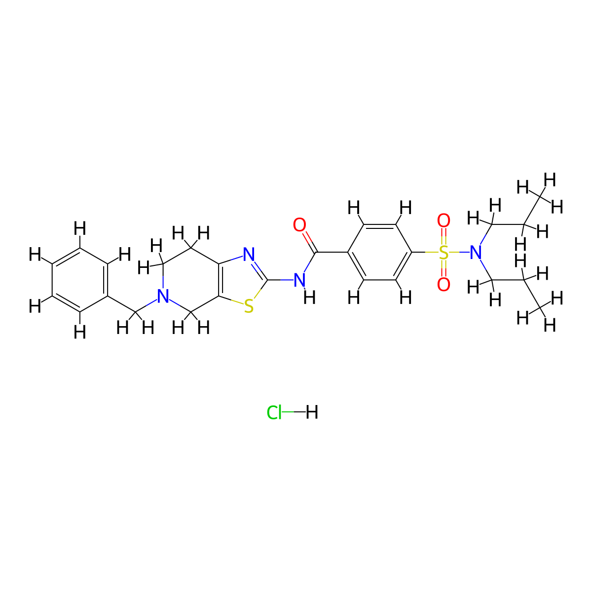 N-(5-benzyl-4,5,6,7-tetrahydrothiazolo[5,4-c]pyridin-2-yl)-4-(N,N-dipropylsulfamoyl)benzamide hydrochloride molecular structure, CAS 1184989-88-5