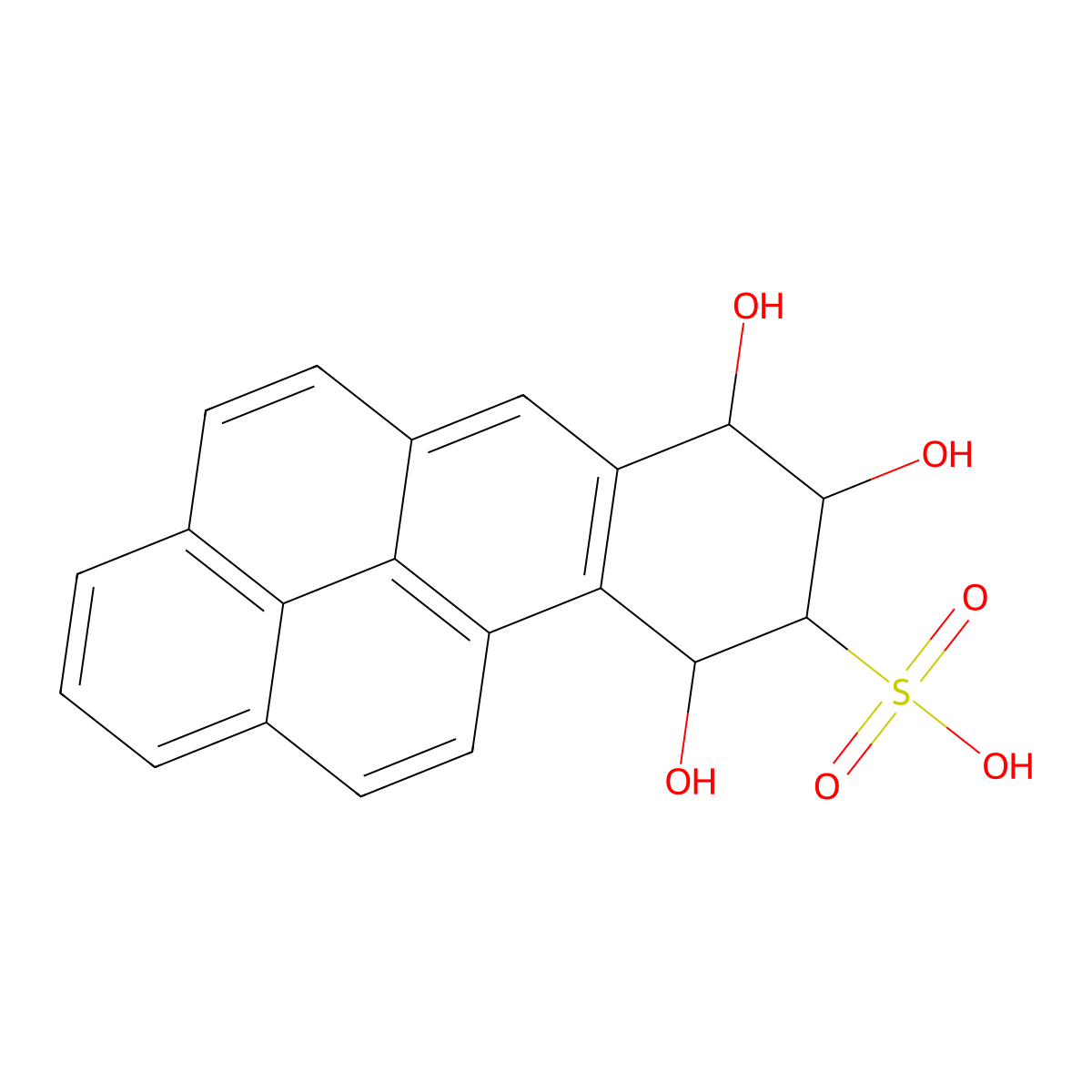 7,8,9,10-Tetrahydro-7,8,10-trihydroxybenzo(a)pyrene-9-sulfonic acid molecular structure, CAS 118499-61-9